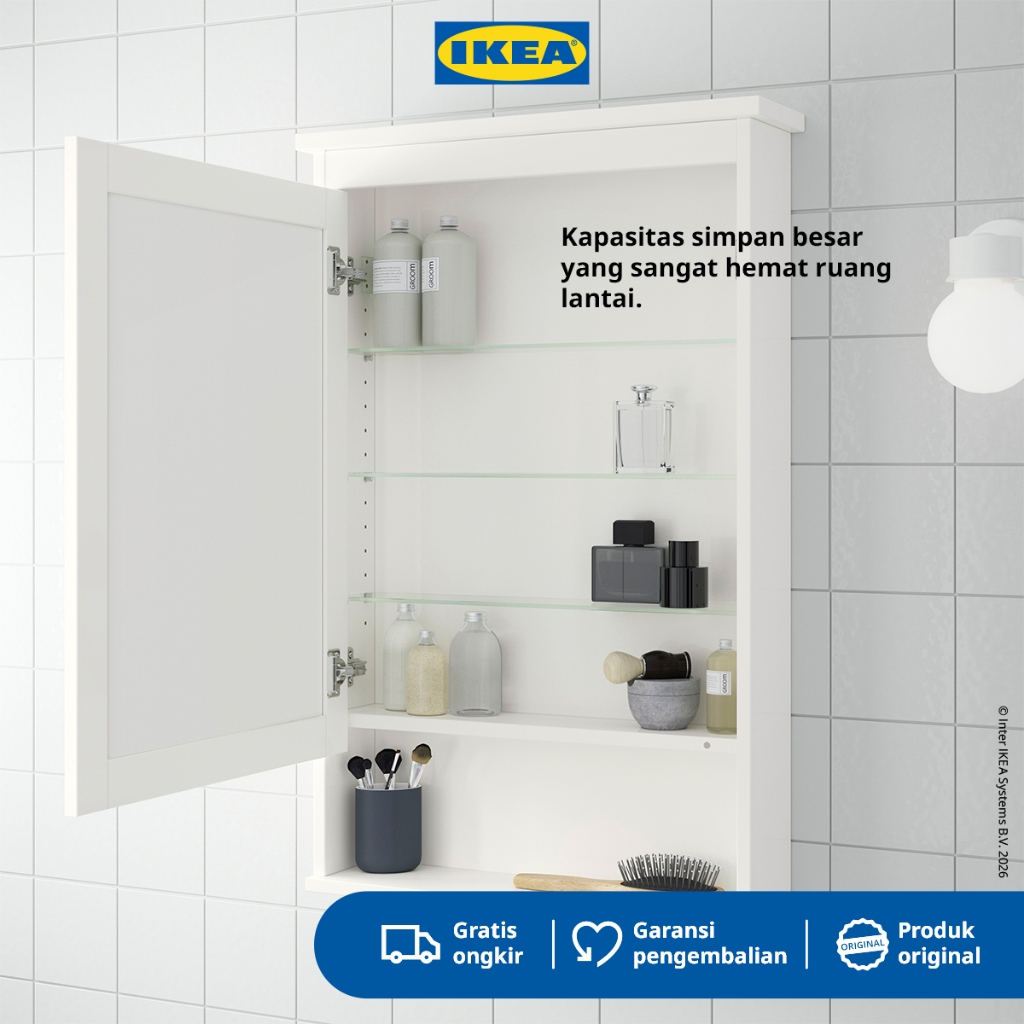 IKEA HEMNES Kabinet Cermin Kaca Rias Dinding Kamar Mandi Penyimpanan Serbaguna