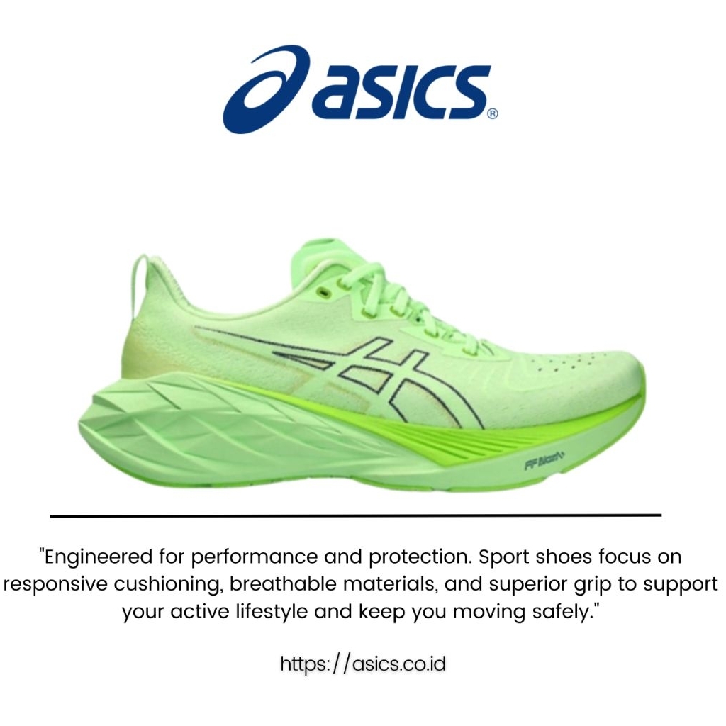 Sepatu Running Asics Novablast 4 Wide Illuminate Green Original