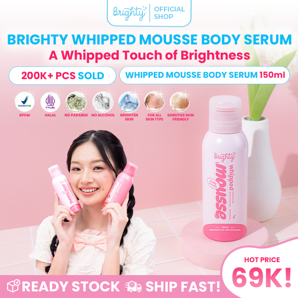 Brighty Whipped Mousse Body Serum mencerahkan secara permanen body serum hand body & body lotion pem