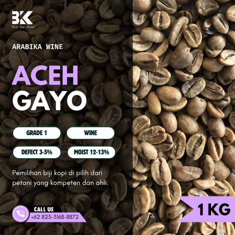 Grade 1 Wine Gayo Green Beans | Biji Kopi Mentah