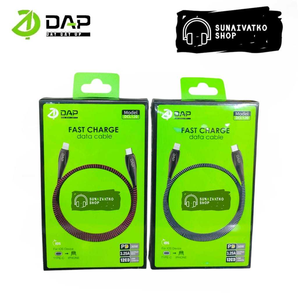 Kabel Data DAP DCL120 TYPE-C To LIGHTNING 30W Cable Charger USB-C To LIGHTNING 120cm Fast Charging