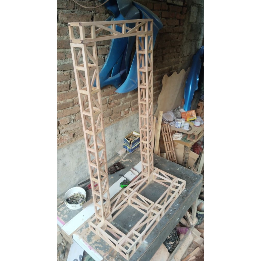 rigging sound Mini Truss Rigging 100 cm Kayu – Pajangan Miniatur Sound