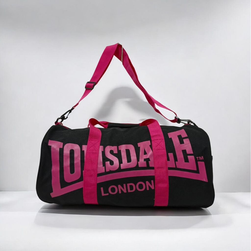 Lonsdale London Black & Pink Barrel Bag Original