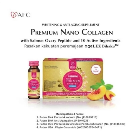 Premium Nano Collagen (PNC) AFC Japan Jepang paten Anti Aging 10 botol