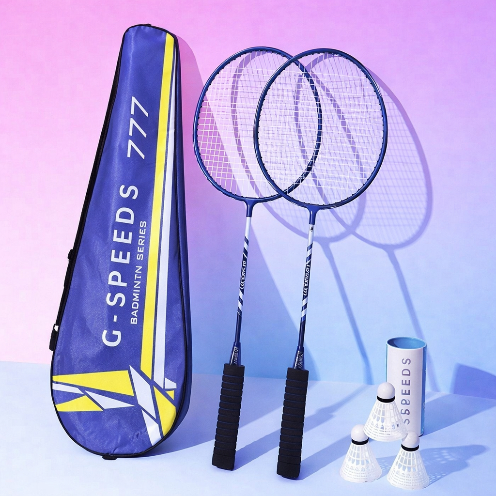 [Free Tas] RAKET BADMINTON/ RAKET BULU TANGKIS ISI 2 FREE BAG/KOK BULUTANGKIS/SHUTTLECOCK/KOK BADMIN