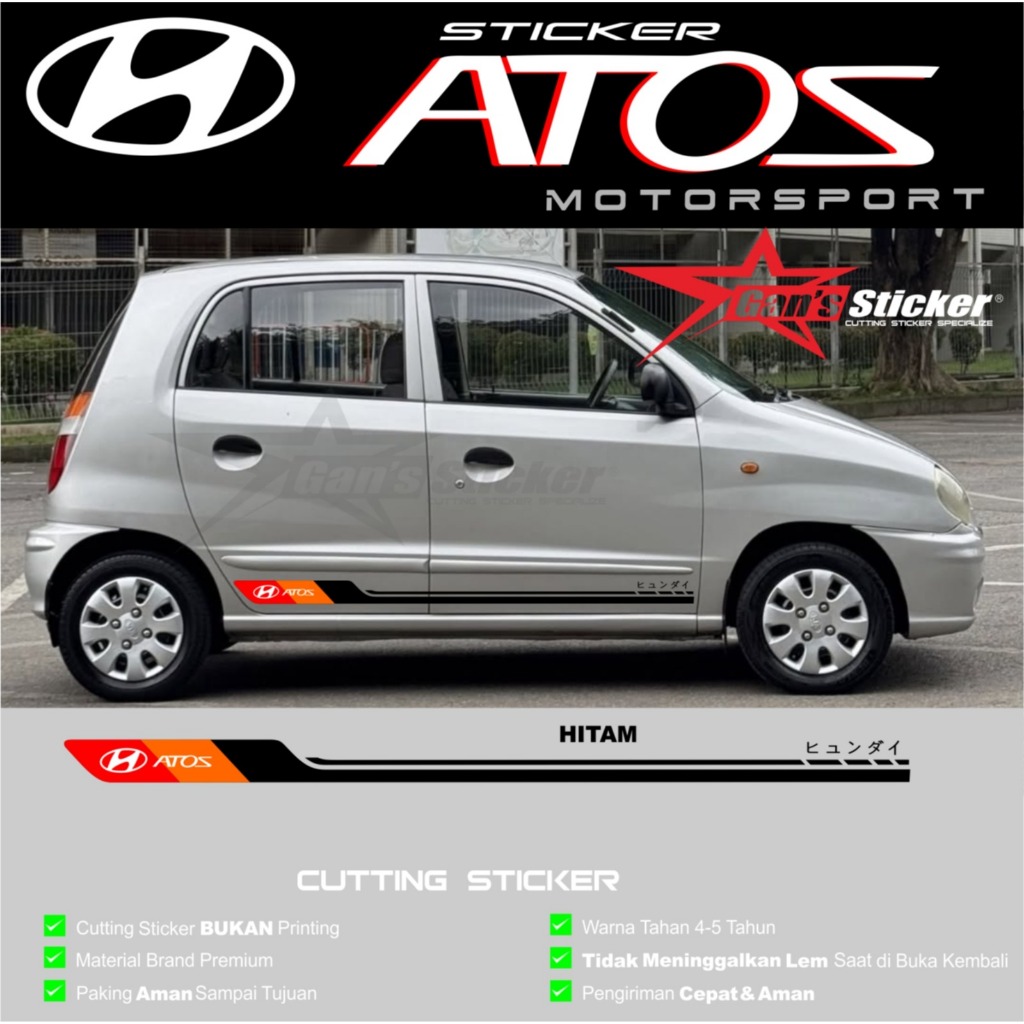 Sticker Cutting Mobil Hyundai Atoz Aksesoris Eksterior All New Hyundai Atoz