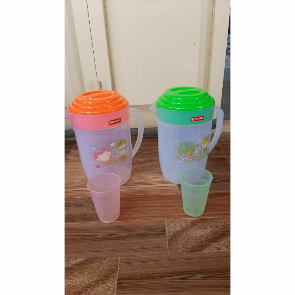 Water Jug Jumbo /Cerek Plastik ukr 4,1 liter +gelas plastik