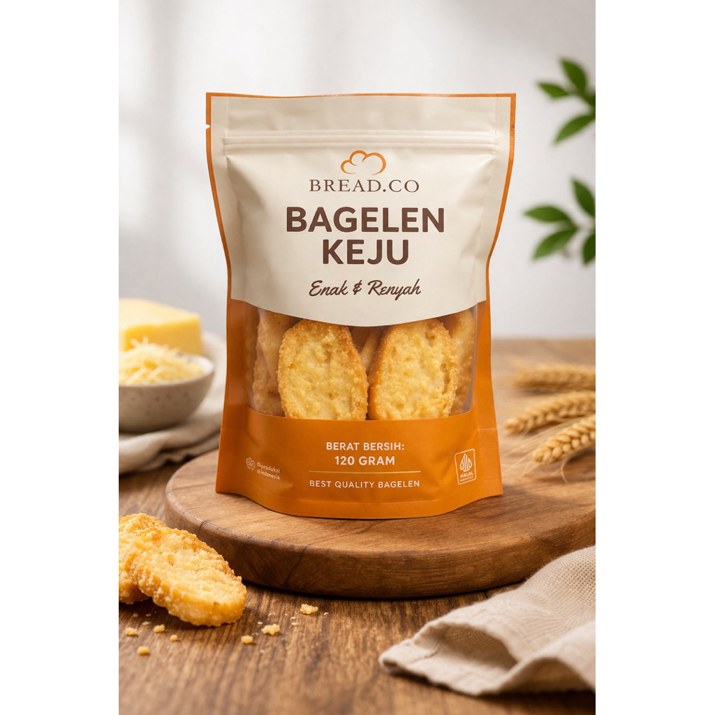 BREADCO  Bagelen Kering Keju 120grm Renyah Manis Gurih | Roti Kering Premium Bread Co 120gr rasa kej