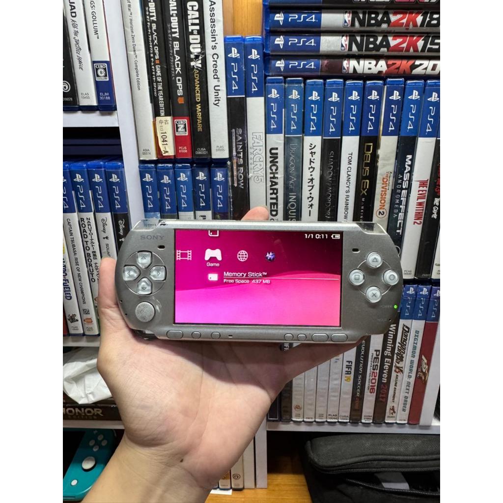 PSP Brite Mystic Silver Second Full Games 64GB - Playstation Portable Seri 3000 Normal Tinggal Main