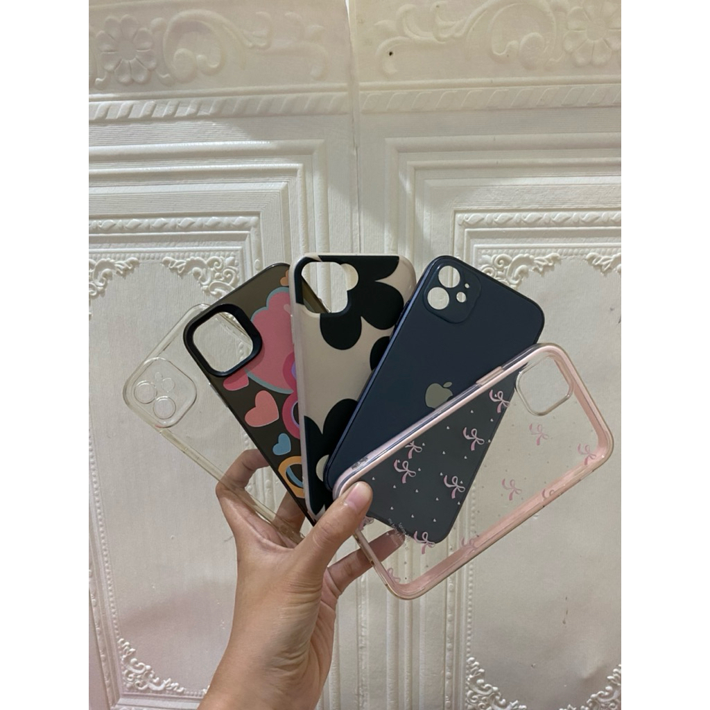 SOFT CASE IPHONE 11 SILICONE DAPAT 5PCS CLEAR CASE SARUNG HP APPLE IP 11 MOTIF BUNGA POLOS SIMPLE BE