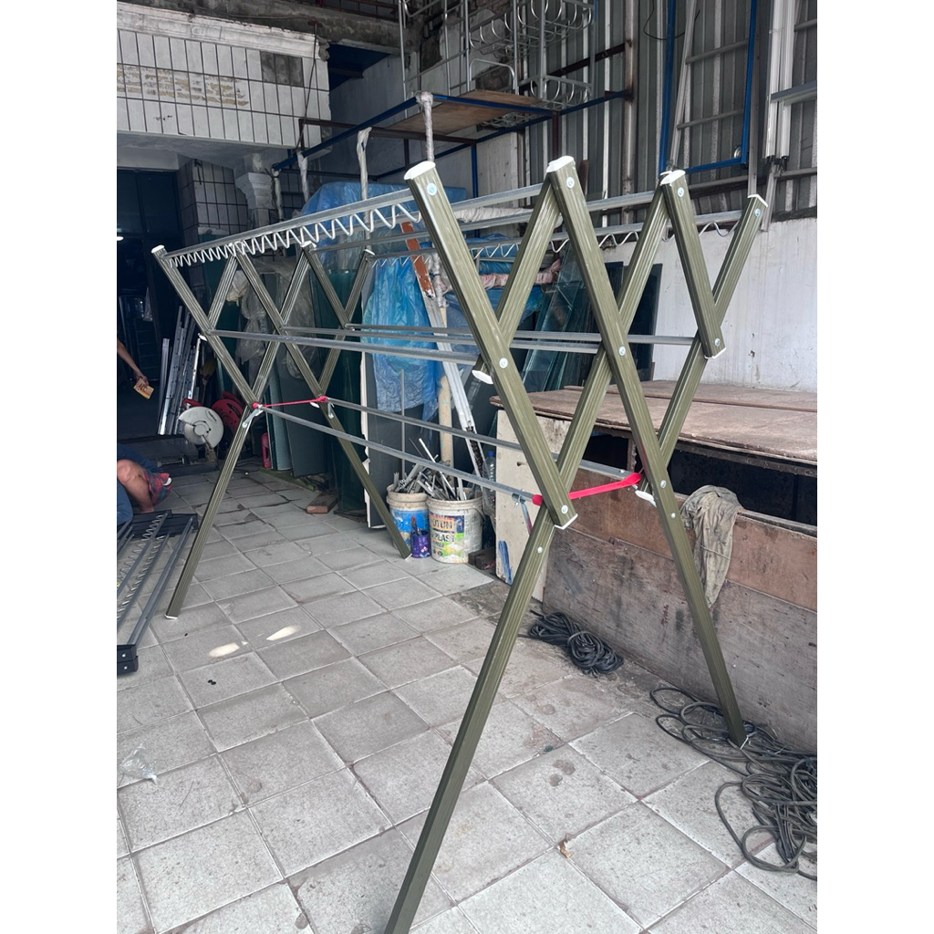 Jemuran Baju Rak Pakaian Anti Karat Jumbo 2 Meter