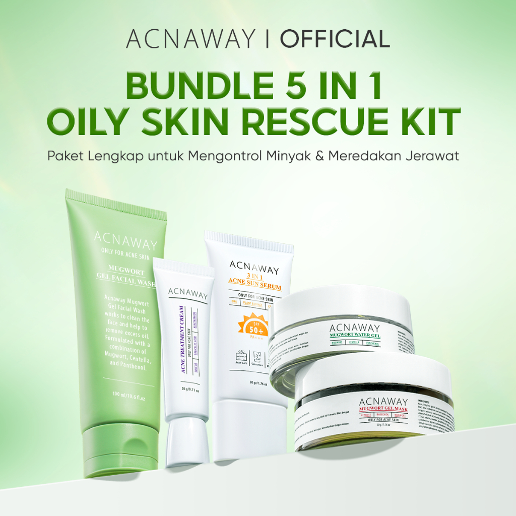 ACNAWAY Bundle 5 in 1 Ultimate Acne Care – Rangkaian Skincare Jerawat Komplit Untuk Semua Jenis Kuli