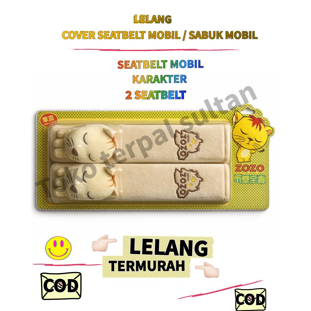 Lelang 2 PASANG COVER SEATBELT MOBIL / SABUK MOBIL