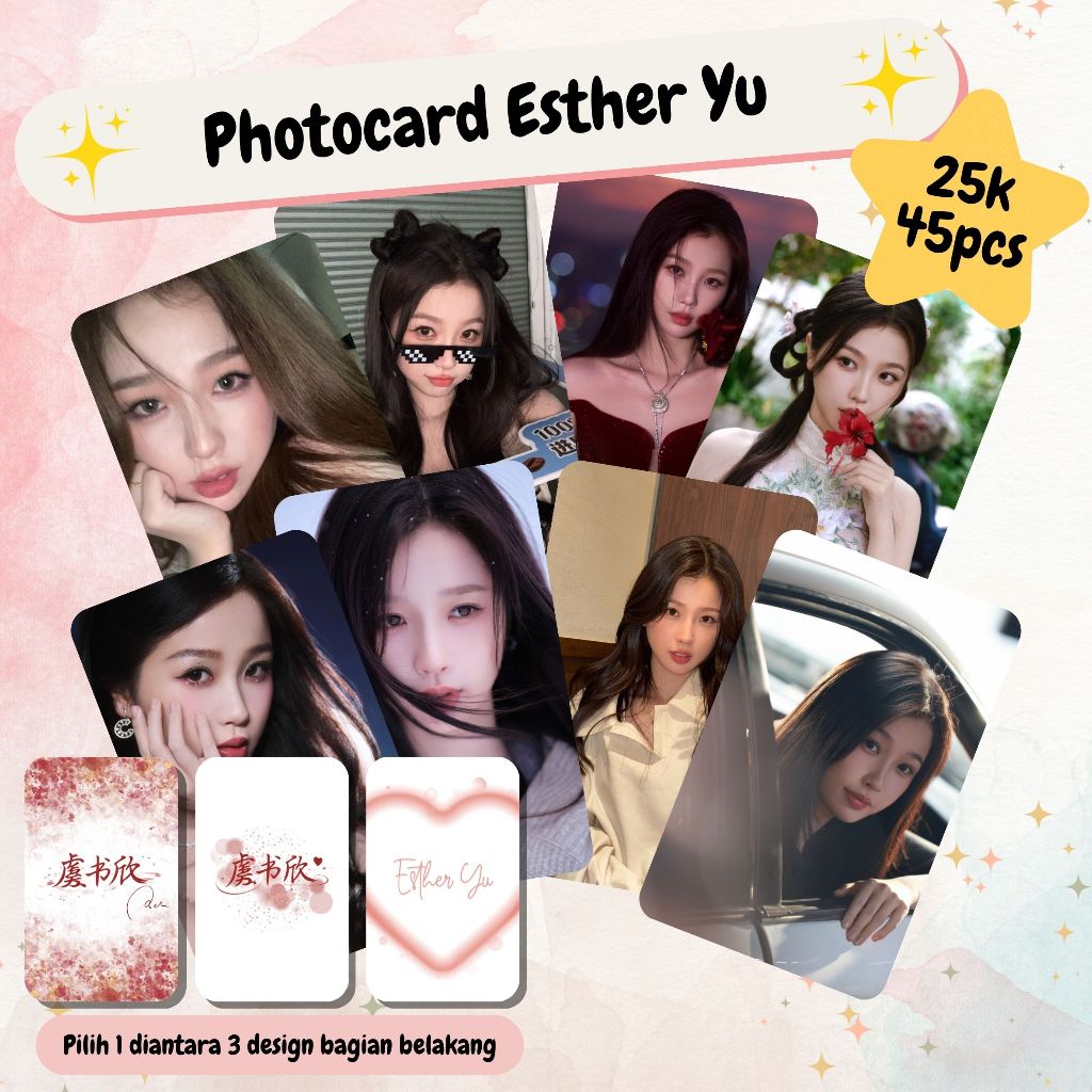[SET] Photocard Esther Yu Shuxin Aktris Drama China 45 Pcs Art Carton Laminasi Glossy