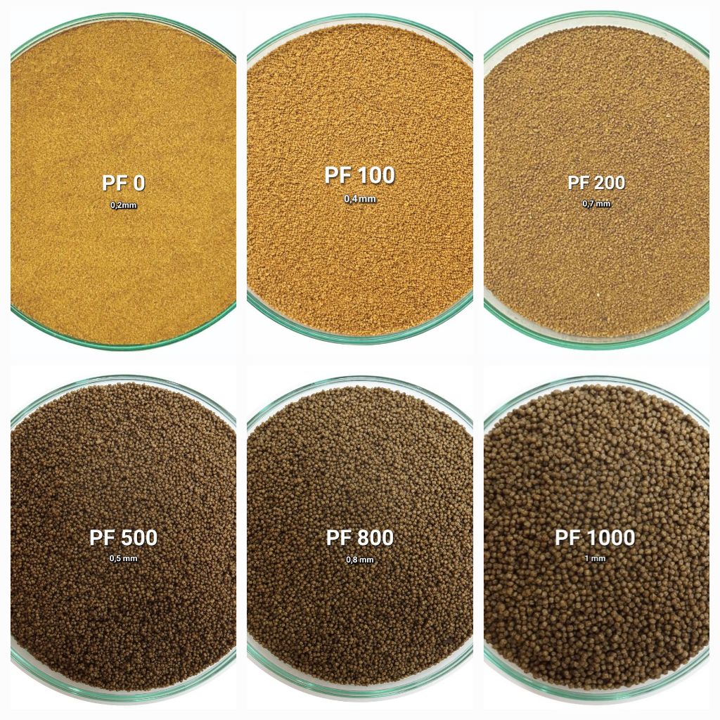 Pakan Ikan Benih Larva 1kg 500gr 250gr PF Prima Feed PF0 PF100 PF200 PF500 PF800 PF1000 | Bibit Nila