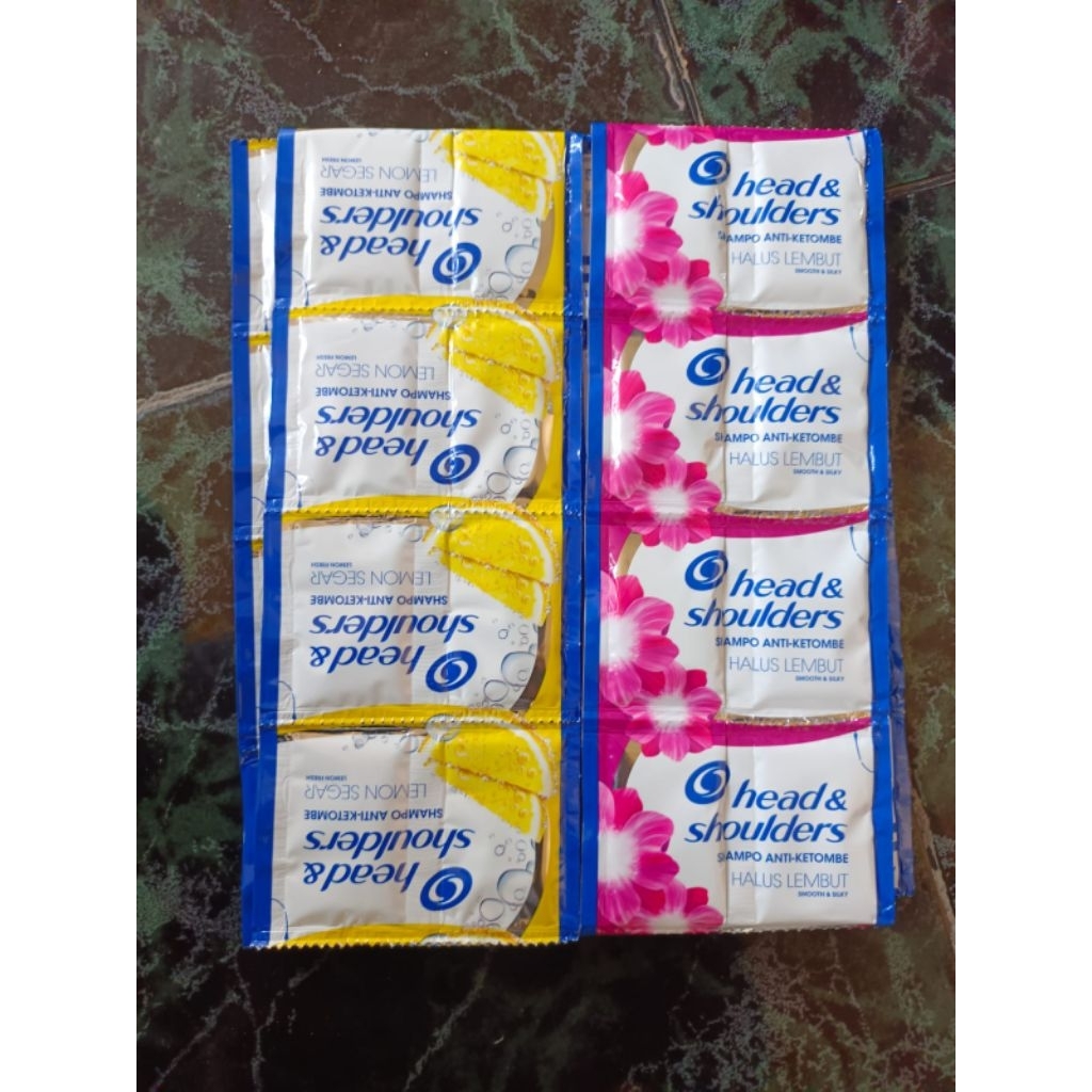 toko Ami1 shampo head&shoulders sachet renteng varian lemon segar, menthol dingin, rambut rontok, an