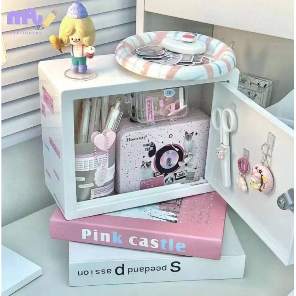Loker Mini Plastik/ Tempat Penyimpanan Barang Brankas Kecil/ Kotak Serbaguna Aesthetic Lucu