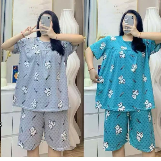 baju tidur jumbo ld 140 -150 pendek  kekinian