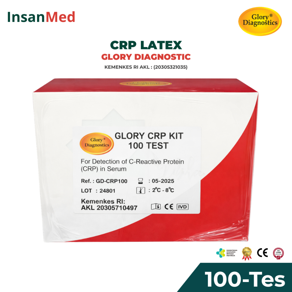 Glory CRP Latex Reagent – Tes CRP (C-Reactive Protein) 100 Test