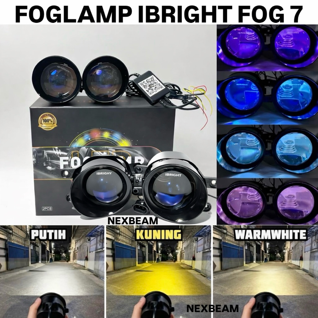 FOGLAMP 3 Inch IBRIGHT FOG 7 - foglamp biled leveling blue lens rgb app