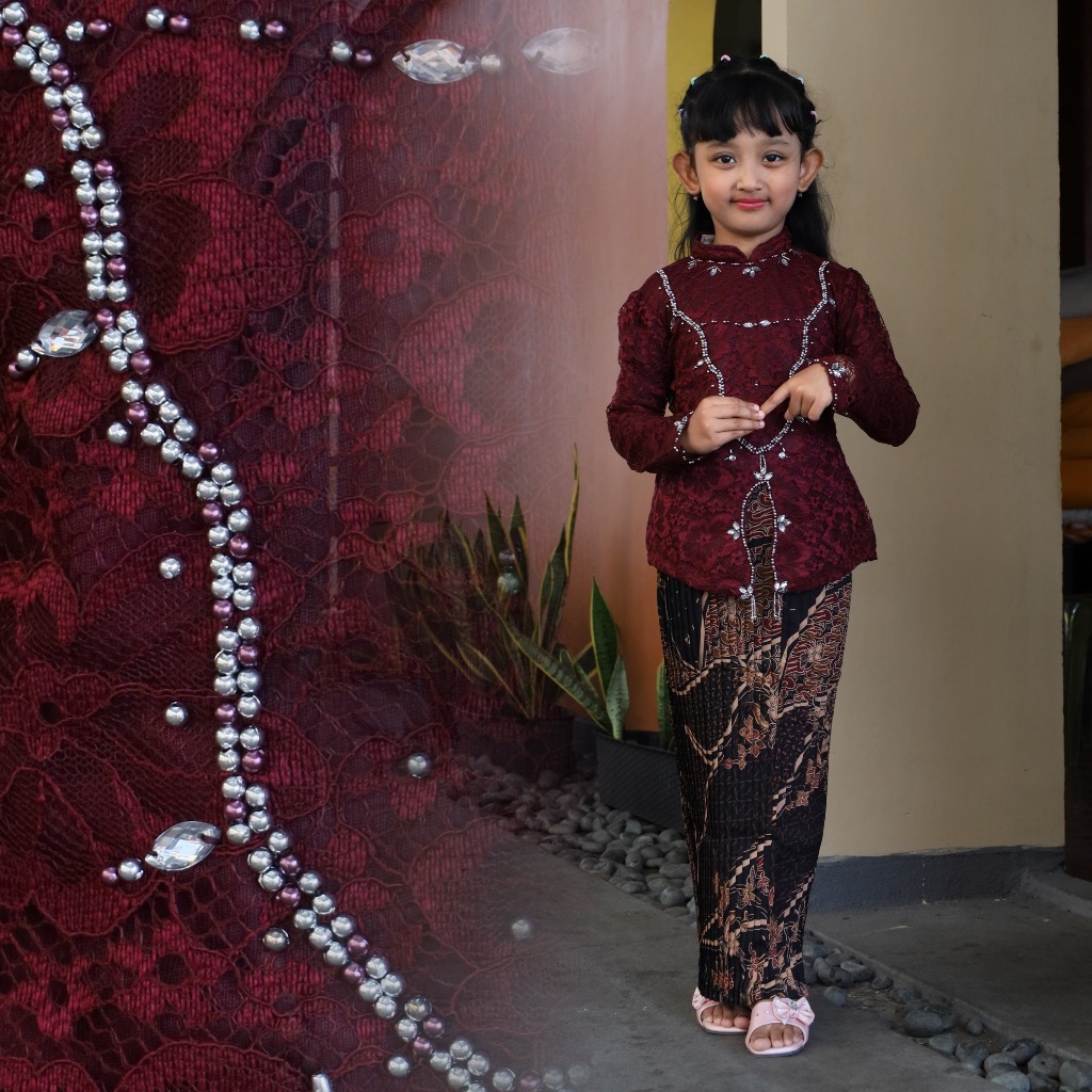 GISELLA-set kebaya carissa anak umur 2-12 tahun kebaya pesta kondangan anak baju resmi anak