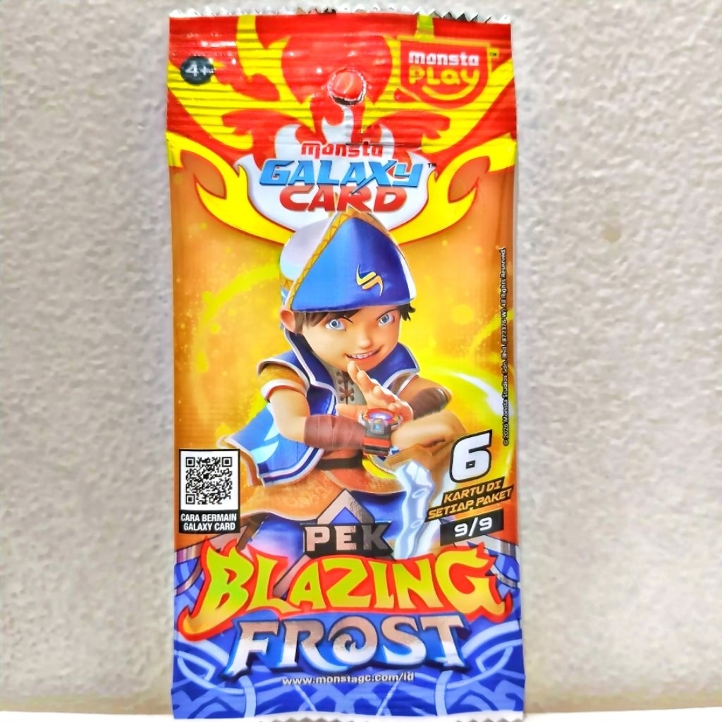 Kartu Boboiboy Monsta Galaxy Card Pek Blazing Frost Indonesia 9/9 SR Boboiboy Sopan