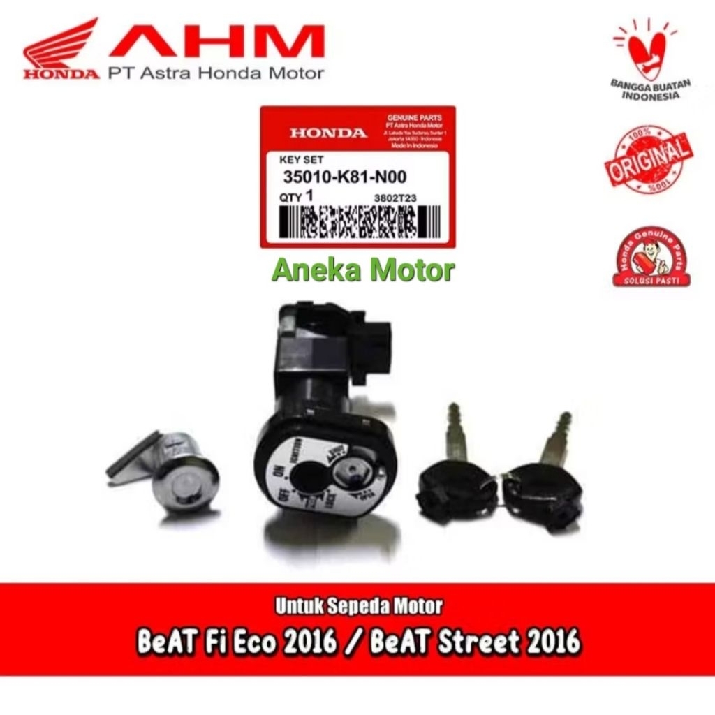 35010 K81 N00 HONDA AHM Kunci kontak Honda Beat eSP K81 Beat Street eSP K81Original Honda AHM