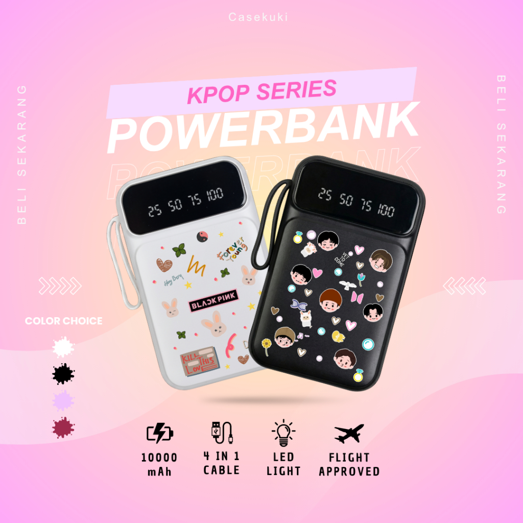 POWERBANK CUSTOME BY CASEKUKI | KPOP SERIES, BTS, BLACKPINK, NCT