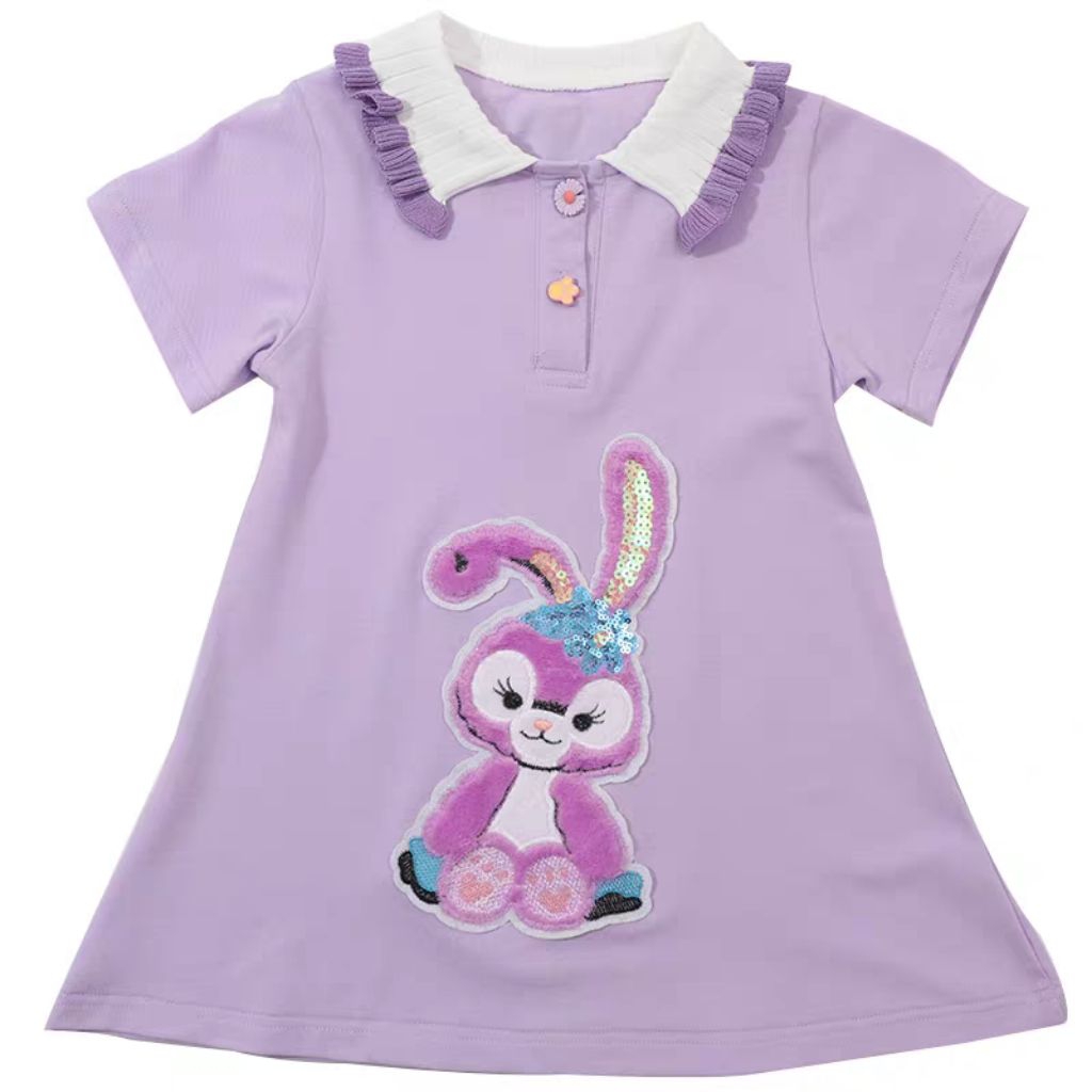 dress anak polo dress stella low ungu lilac size 1-7th