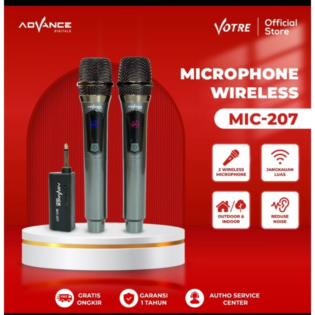 advance mic 207 double mic wireless recharger bisa di gunaka untuk souncard/speaker ,