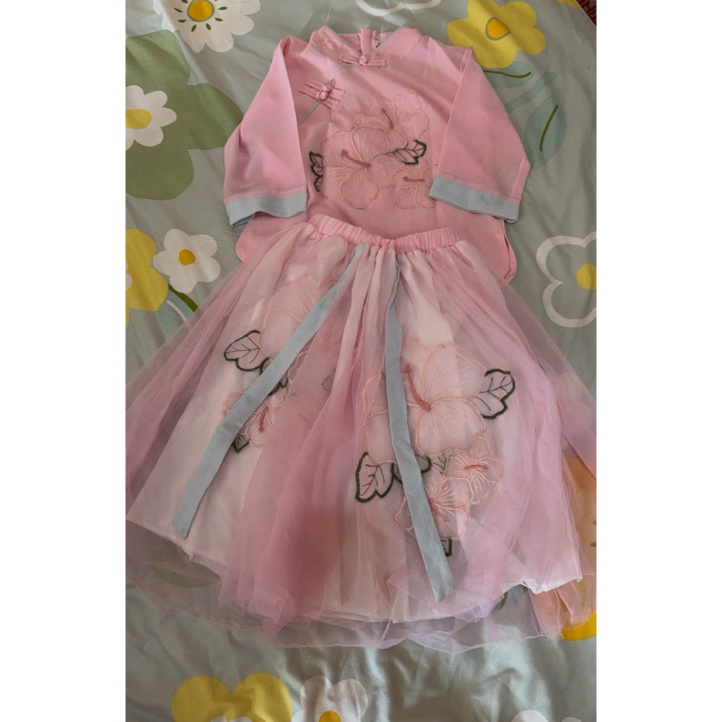 BAJU SET CHEONGSAM IMLEK ANAK PEREMPUAN 7 TAHUN - PRELOVED