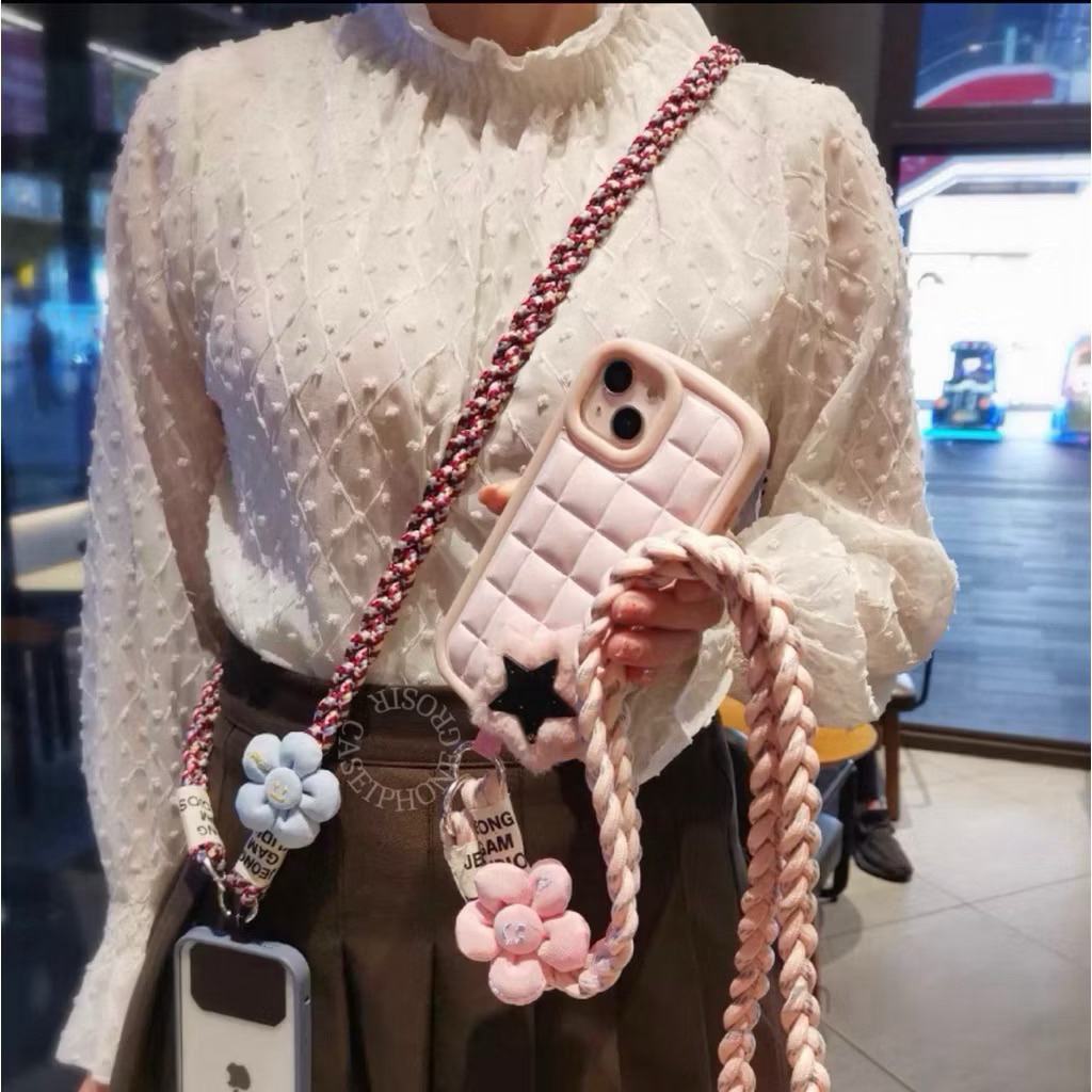 Tali Gantungan Hp Selempang / Tali HP Lanyard Universal Bisa Cross-Body Motif Lucu Gantungan Handpho