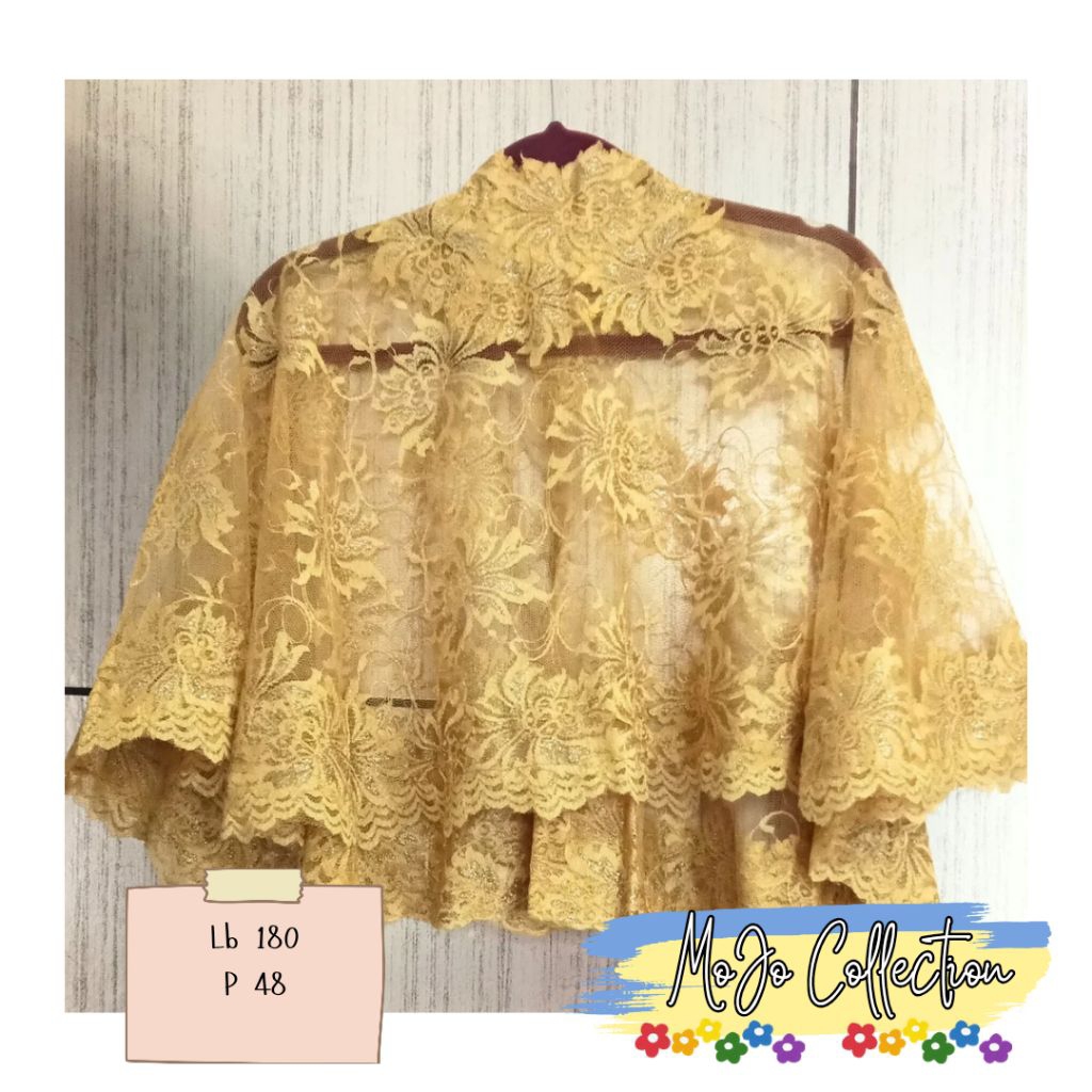 Outer Cape Tile Kebaya Gold | Cape Mewah | Outer Gold Mewah | Preloved Murah