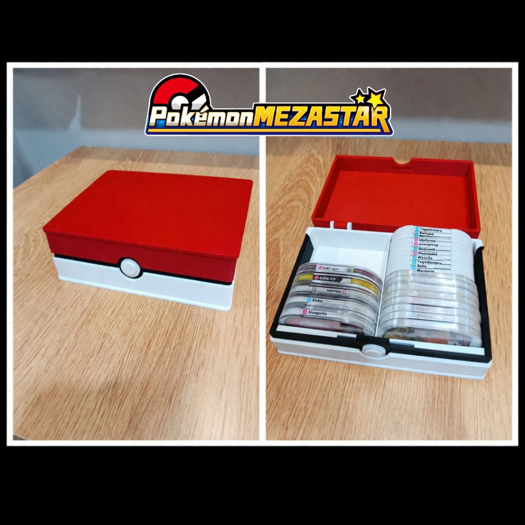 Pokemon Mezastar Pokeball Masterball storage box case tag isi 40 + Keychain Pokeball Acrylic Case
