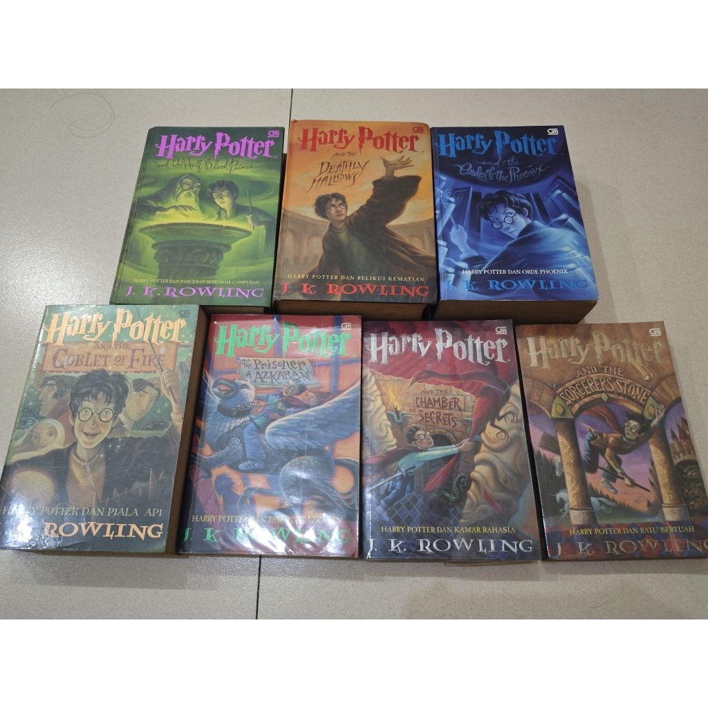 Harry Potter ORIGINAL novel Set 1 2 3 4 5 6 7 sc soft cover hc hard bekas preloved fantasi fiksi ori