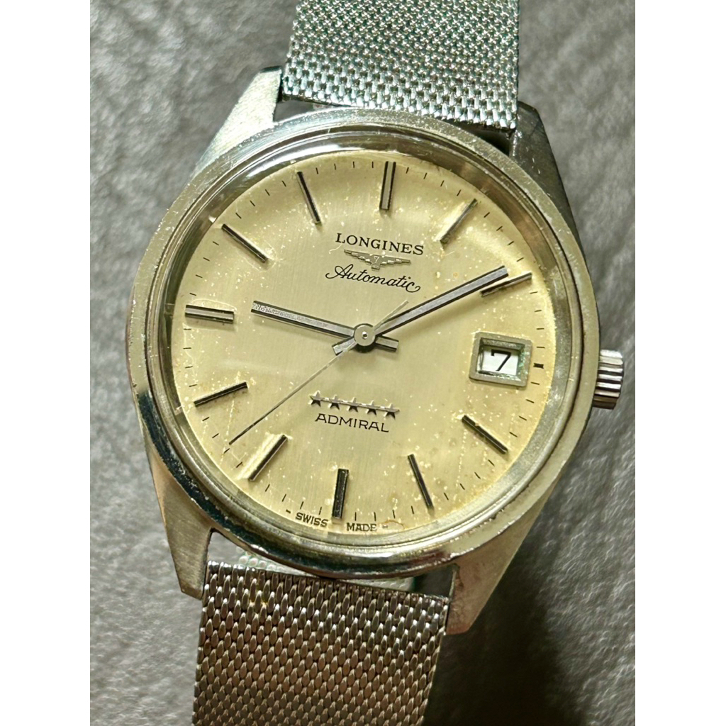 Longines Admiral 5 Star Automatic vintage Champagne Patina with original bracelet
