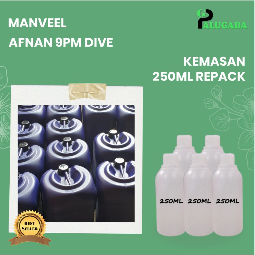 Bibit Parfum Murni AFNAN 9PM DIVE | MANVEEL 250ML REPACK