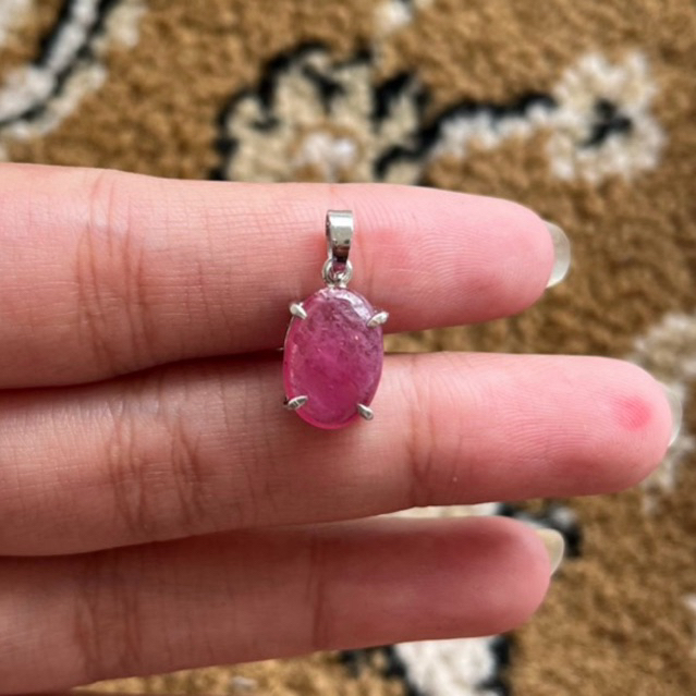 Liontin permata Natural Ruby ring perak