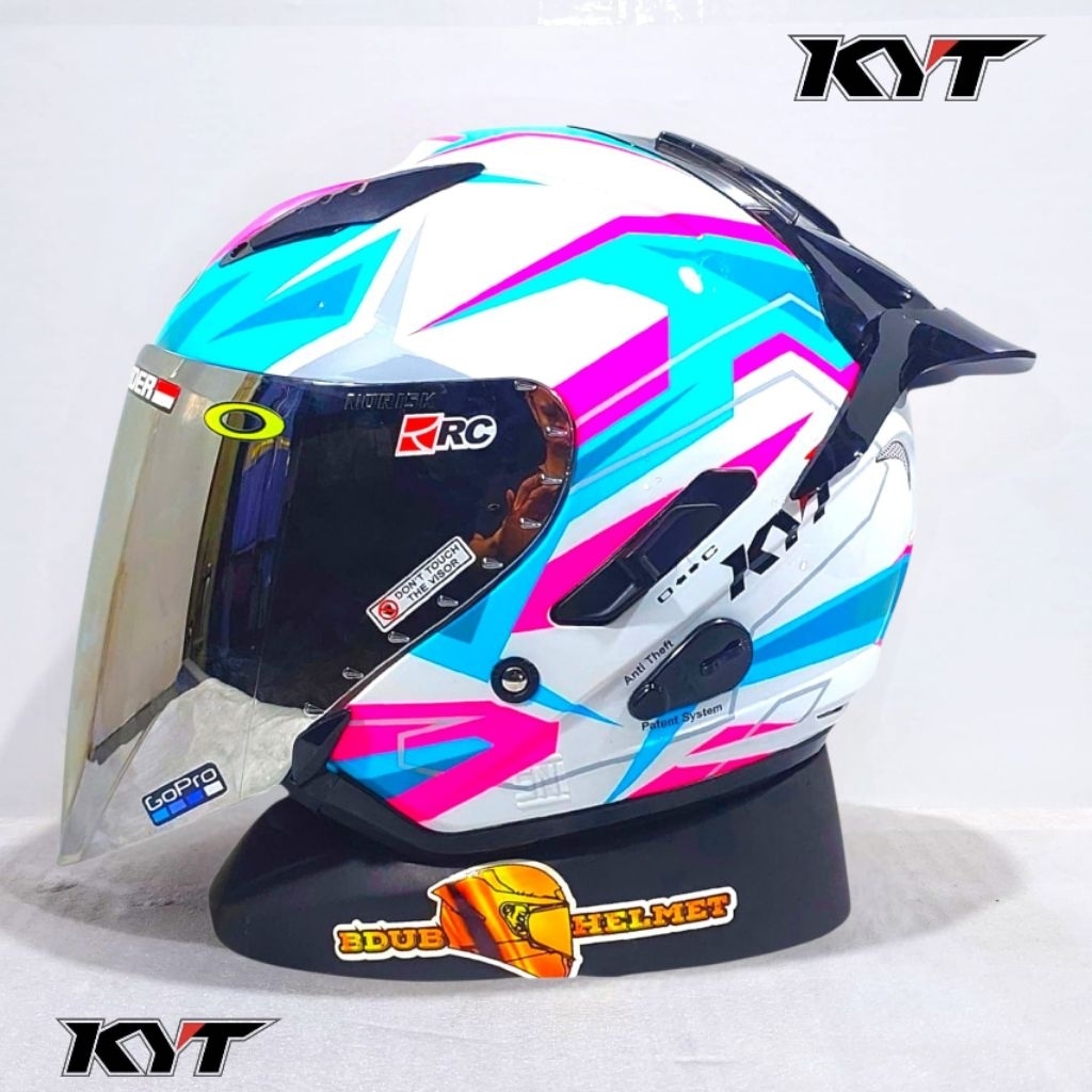 Helm KYT Galaxy flat R Maves paket ganteng original KYT