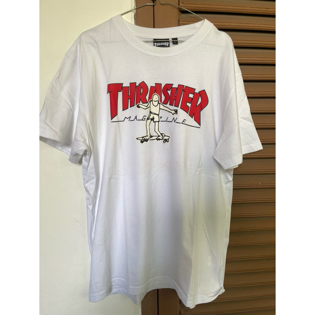 THRASHER Hometown Gonz Printed White T-shirt / Kaos Distro Putih Original