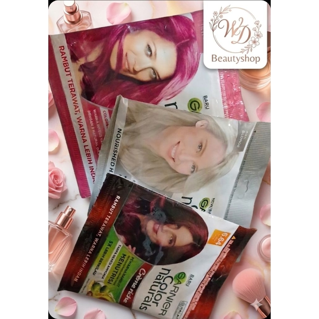 Pewarna Rambut Garnier Color Natural Sachet - Warna Alami, Mudah Digunakan, Tanpa Anomia