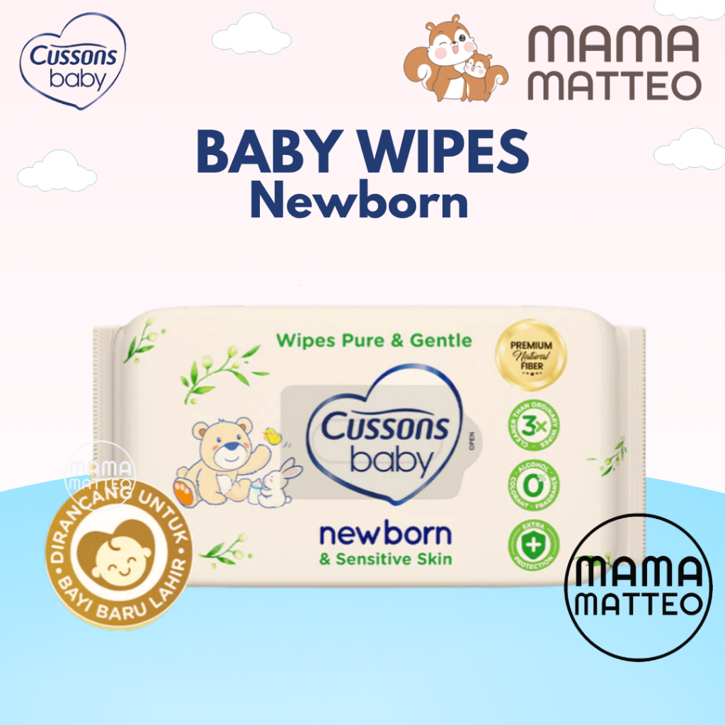 CUSSONS Baby Wipes Pure & Gentle Newborn 45's / Tisu Basah Bayi Anak / Tissue Basah Cusson BANDUNG
