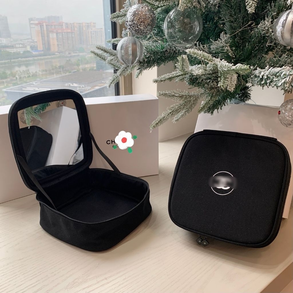 Ch Beaute Vanity makeup Case Organizer With Mirror Makeup Skincare Cosmetics Bag Travel Size