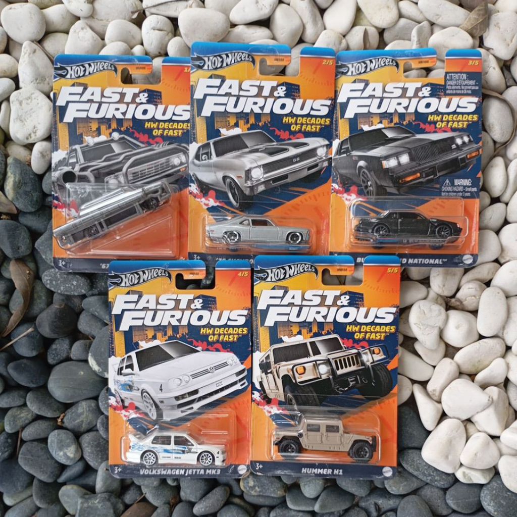 Hot Wheels Fast & Furious Decades of Fast - Complete Set 5 Cars