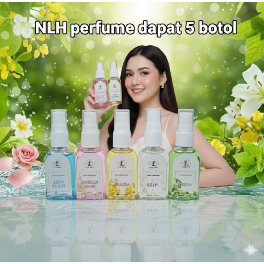 Parfum NLH 5 Botol 30ml dengan Aroma Segar dan Tahan Lama untuk Pria dan Wanita