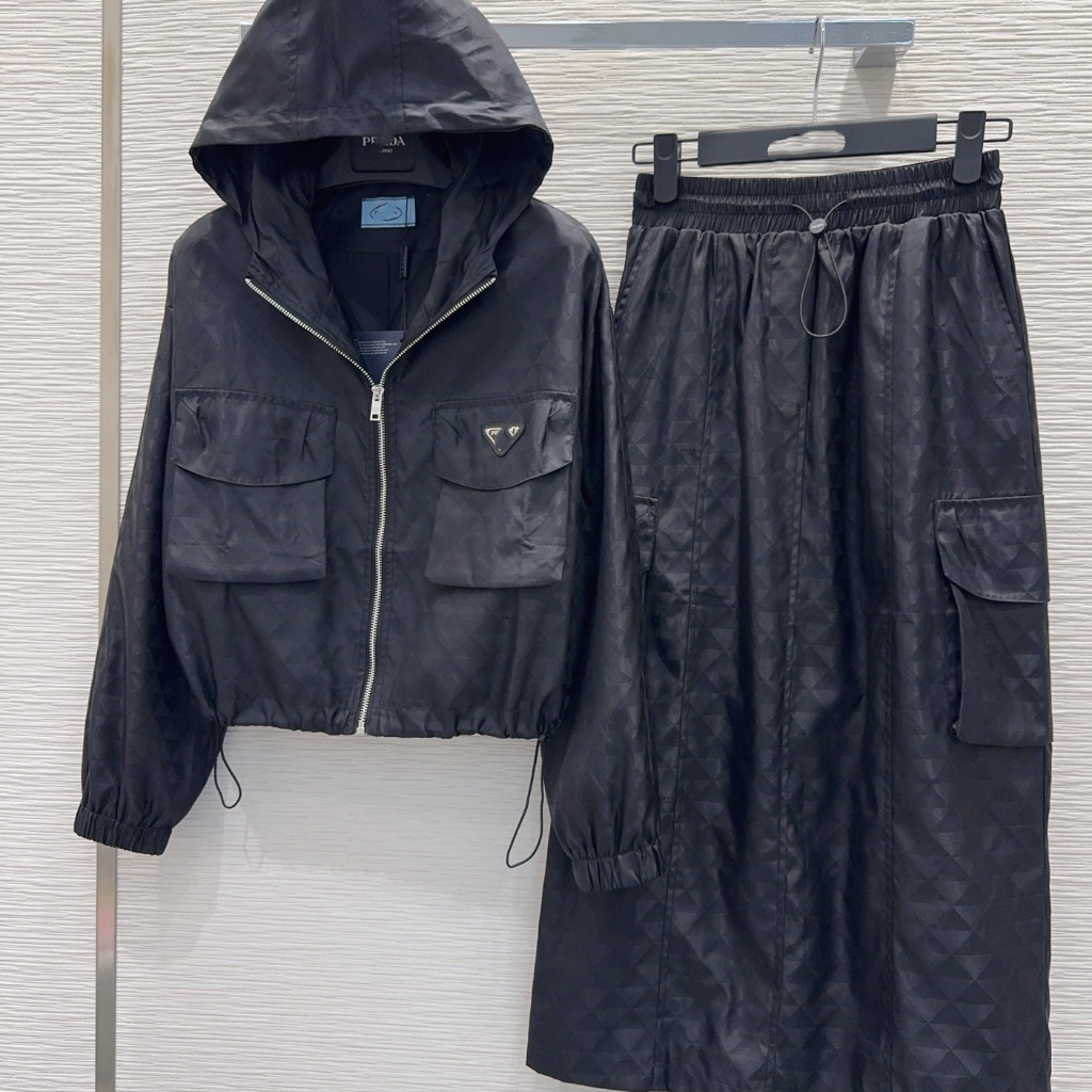 Hooded jacket+skirt set PRD Sun protective clothing Triangle Iron Brand Women's cargo skirt suit