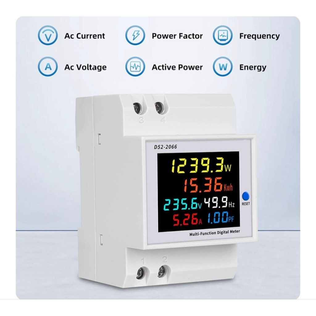 Meteran Listrik Digital Din Rail kWh Meter Single-Phase
