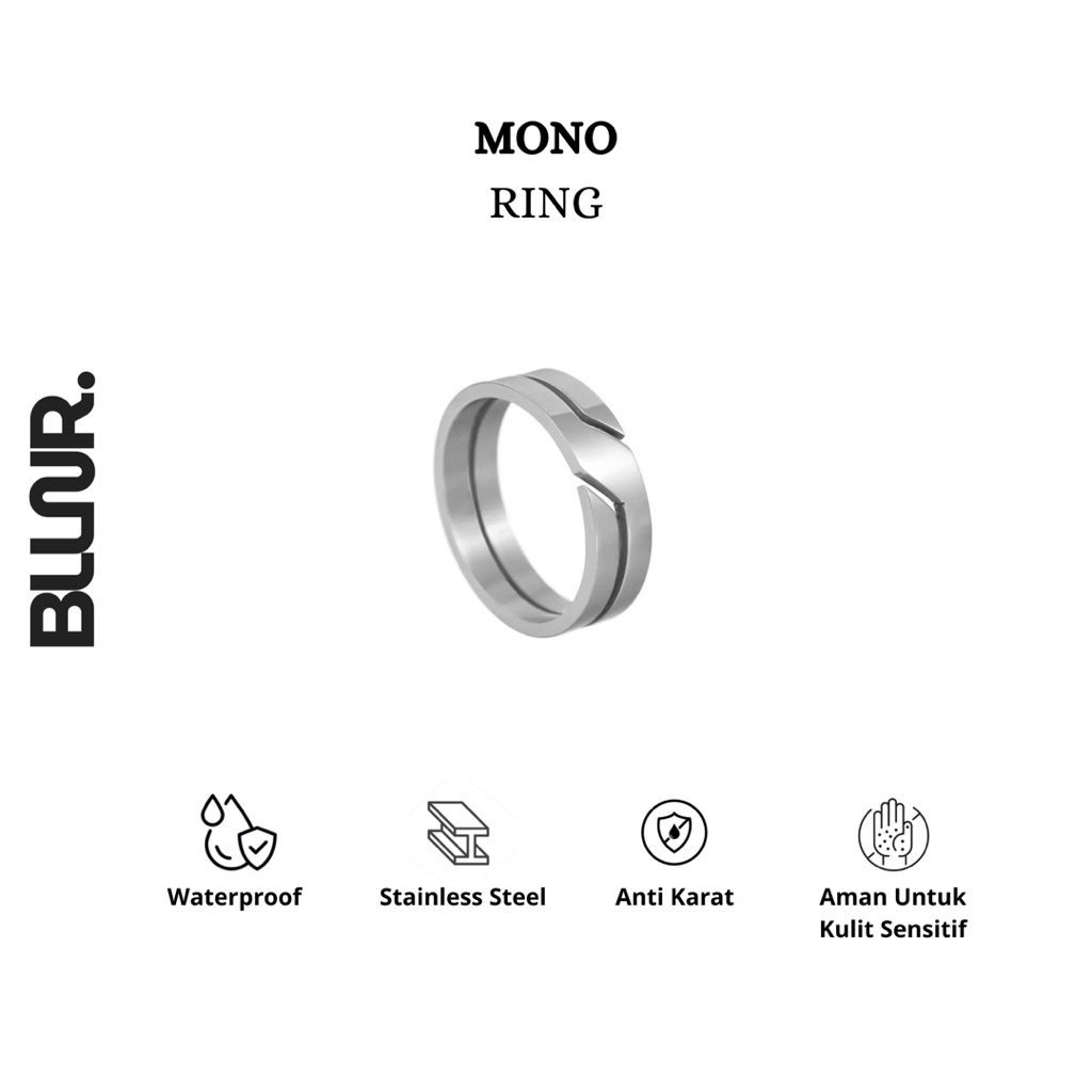 BLLNR - MONO Ring cincin pria keren, cincin stainless, cincin murah, kualitas import