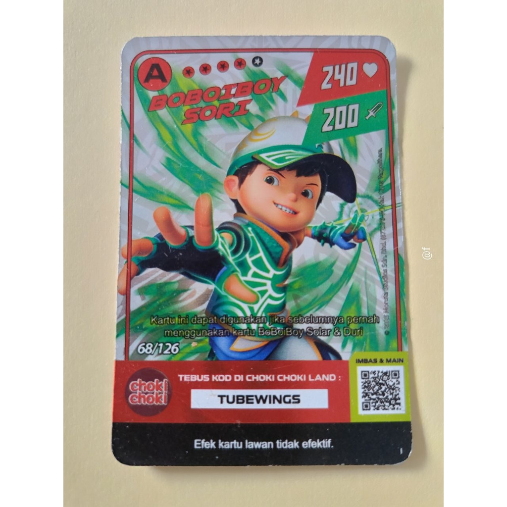 Kartu Boboiboy Choki-choki