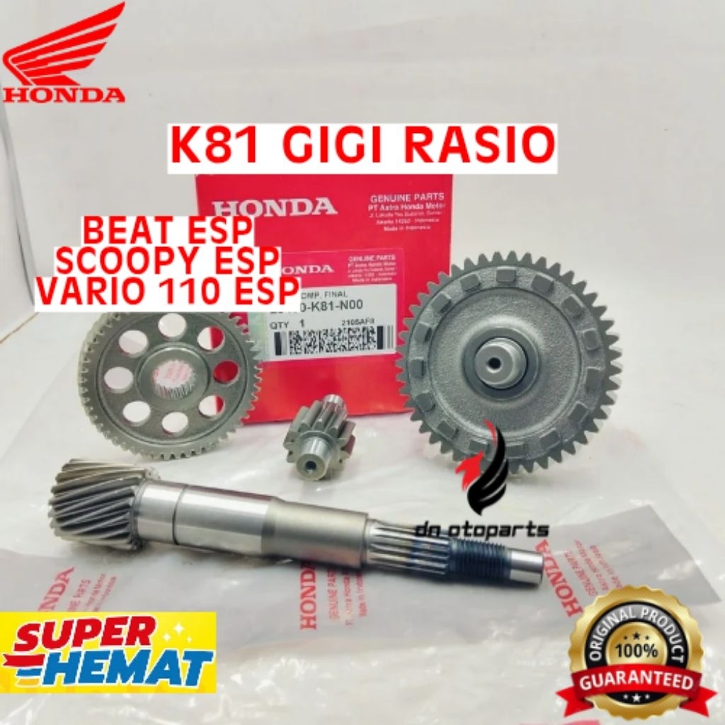 GIGI RASIO ORIGINAL HONDA KODE K81, GIGI RASIO VARIO ESP, GIGI RASIO SCOOPY ESP, GIGI RASIO BEAT ESP